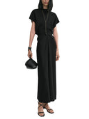 Toteme Black Woven Dress With Loose Waist