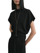 Toteme Black Woven Dress With Loose Waist