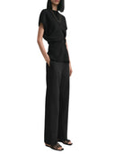 Toteme Black Woven Low Rise Top