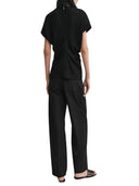 Toteme Black Woven Low Rise Top