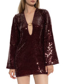Oseree Oseree Sequin Dress Burgundy