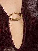 Oseree Oseree Sequin Dress Burgundy
