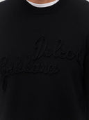 Dolce & Gabbana Maglione In Lana Nera Con Logo