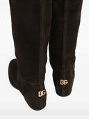 Stivali in pelle scamosciata Dolce & Gabbana con logo