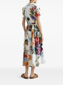 Abito midi Poplin Dolce & Gabbana con stampa a bouquet floreale