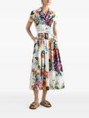 Abito midi Poplin Dolce & Gabbana con stampa a bouquet floreale