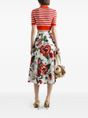 Dolce & gabbana blommig tryck midi kjol