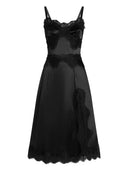 Dolce & Gabbana Satin Dress With Lace Trim