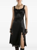 Dolce & Gabbana Satin Dress With Lace Trim