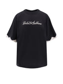 Dolce & Gabbana Women`s Black Embroidered Logo Crewneck T Shirt