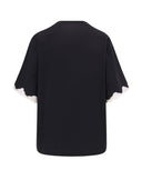 Dolce & Gabbana Women`s Black Embroidered Logo Crewneck T Shirt