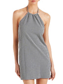 Hunza G Mini Dress In Seersucker Check, Black Check