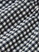 Hunza G Mini Dress In Seersucker Check, Black Check