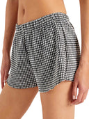 Hunza G Black Check Seersucker Shorts