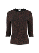 Stella Mccartney Brown/Black Textured Snakeskin Jacquard Top