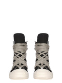 Rick Owens Drkshdw Megalace Overdyed Denim Sneakers, Black/Milk/Milk, 13 Oz