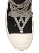 Rick Owens Drkshdw Megalace Overdyed Denim Sneakers, Black/Milk/Milk, 13 Oz