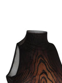 Jean Paul Gaultier Long Mesh Dress Double Layer "Wood" Printed Long Mesh Dress