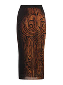 Jean Paul Gaultier Jean Paul Gaultier Wood Pattern Draped Long Skirt