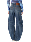 Jean Paul Gaultier jeans a bassa vita con dettaglio della cinghia anteriore