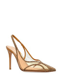 Gianvito Rossi Brenda Crystal Pumps With Slingback, 95mm