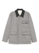 Lardini Wool Shirt Jacket With Contrasting Collar
