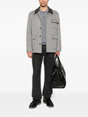 Lardini Wool Shirt Jacket With Contrasting Collar