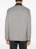 Lardini Wool Shirt Jacket With Contrasting Collar