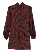Raquel Diniz Mini Dress With Wave Print And High Neck
