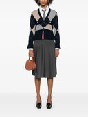 Cardigan classico con scollo a V con intarsio Jersey Argyle di Thom Browne in cashmere
