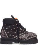 PDF Bandana Print Lace Up Boots
