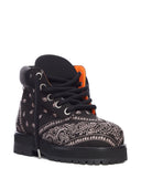 PDF Bandana Print Lace Up Boots