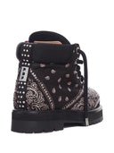 PDF Bandana Print Lace Up Boots