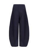 Jacquemus breites Bein, ovale geschnittene Hose in Marineblau