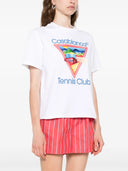 Casablanca Tennis Club Icon Print T Shirt
