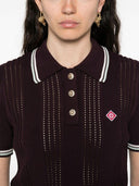 Casablanca Perforated Polo Shirt With Logo