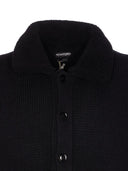 Tom Ford 3 Gauge Pure Cashmere Shearling Collar Cardigan