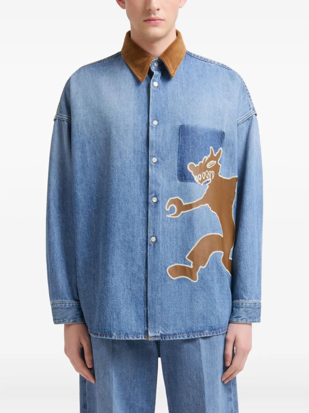 Marni Denim Shirt With Applique