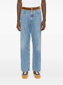 Marni Jeans With Velvet Trim And Floral Appliques
