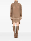 Mm6 Maison Margiela Plissiertes Kleid mit hohem Halsausschnitt