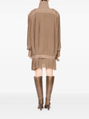 Mm6 Maison Margiela Plissiertes Kleid mit hohem Halsausschnitt