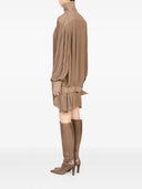 Mm6 Maison Margiela Plissiertes Kleid mit hohem Halsausschnitt
