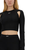 Off Blanc Tops avec logo