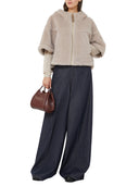 Max Mara Cropped Sweatshirt Style Cape With A Boxy Fit And Hood.