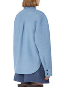 Koszula oversize Sportmax z czystej wełny Runway Light Blue
