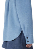Koszula oversize Sportmax z czystej wełny Runway Light Blue
