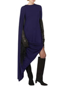 Sportmax Asymmetrisches drapiertes Kleid Runway Dark Purple