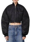 Sportmax Water Repellent Twill Bomber Jacket Black