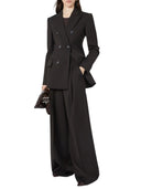 Sportmax Tailored Double Breasted Wool Blazer Dark Brown
