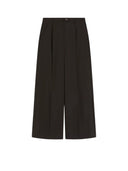 Sportmax Oversized Stretch Wool Trousers Dark Brown